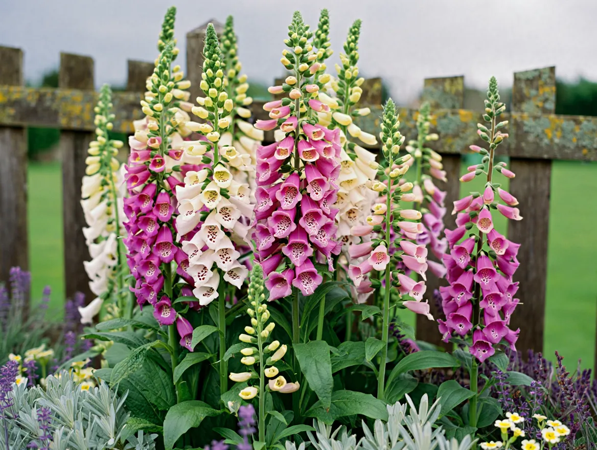 Foxgloves adding height to garden beds